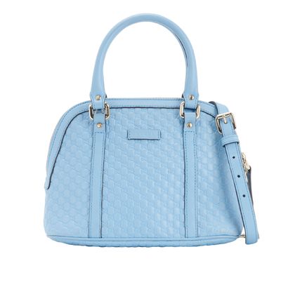 Microguccissima Mini Dome, &pound;495, Handbags, Blue, Leather, Front view
